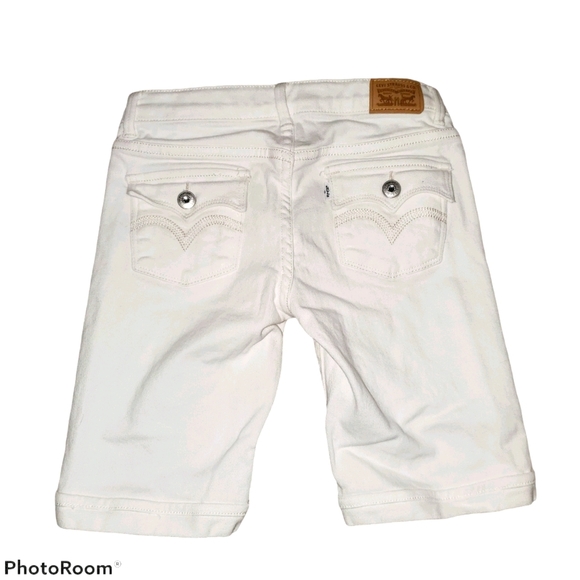 Levi's Youth White Bermuda Shorts - Girls 458 - Picture 4 of 7